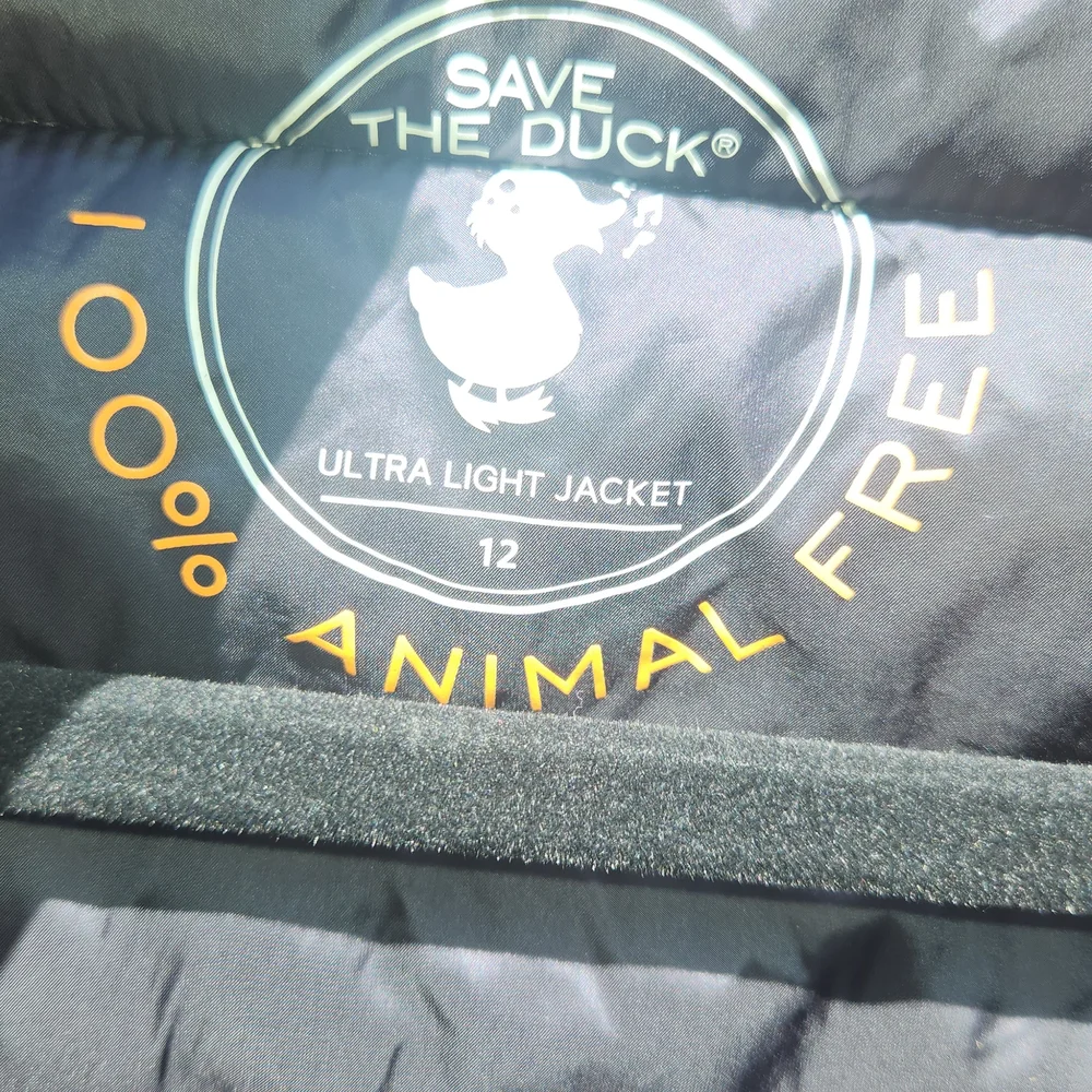 SAVE THE DUCK Black Puffer Jacket Quilted Winter Coat NWOT YOUTH 12 - Picture 4 of 5